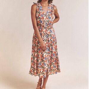 NWT Trovata Birds of Paradise Rae dress in Marina floral pattern, size XS